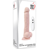 Adam's True Feel Rechargeable Dildo Flesh 17.8cm (7") Usb Rechargeable Vibrating Dong