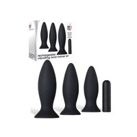 Rechargeable Vibrating Anal Trainer Kit  Butt Plugs With Usb Rechargeable Bullet