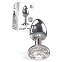 Gem Anal Plug Medium Metallic 8.2cm Medium Butt Plug With  Gem Base