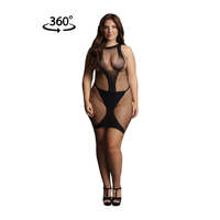 High Neck Net Contrast Mini Dress Osx