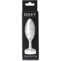 Ribbed Metal Butt Plug