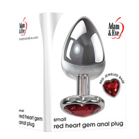 Heart Gen Anal Plug Small Metallic 7.1cm Butt Plug With Heart Gem Base