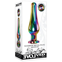 Medium Rainbow Metal Butt Plug