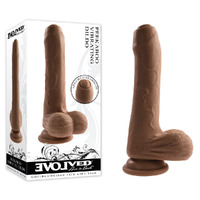 Evolved Peek A Boo Vibrating Dildo Dark  20.3cm Usb Rechargeable Vibrating Uncut Dong