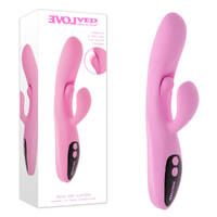 Evolved PUSH THE BUTTON Pink 23.5 cm USB Rechargeable Rabbit Vibrator with G-Spot Bud