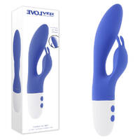 Evolved FUNNY BUNNY Blue 20 cm USB Rechargeable Rabbit Vibrator