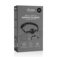 Open Ball Gag + Nipple Clamps Open Ball Gag + Nipple Clamps
