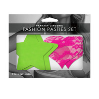 Glow Fashion Pasties Set Solid Neon 2 Sets Included