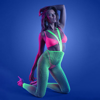 Glow Come Alive 3Pc Suspender Stockings Set OS