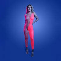 GLOW Hyperdrive Bodystocking - OS Glow In Dark Pink - One Size