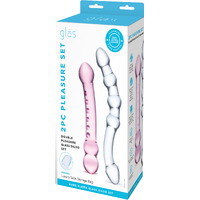 2Pc Double Pleasure Glass Dildo Set