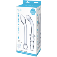 2Pc G Spot Pleasure Glass Dildo Set