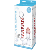 4Pc Mr. Swirly Set With Glass Kegal Balls & 3.25" Butt Plug