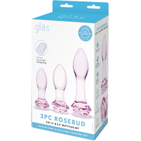 3Pc Rosebud Butt Plug Set