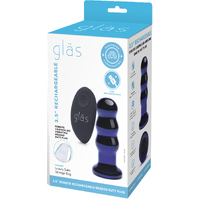 3.5" Rechargeable Remote Controlled Vibrating Beaded Butt Plug 3.5" Rechargeable Remote Controlled Vibrating Beaded Butt Plug