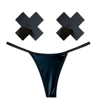 Dom Squad Wet Vinyl Pastie/G String Set OS