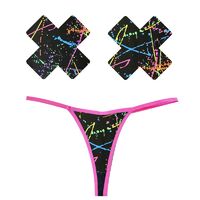 Graffiti Neon G String/X Pastie Set OS