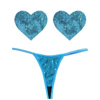 Mahi Mahi  Sequin G String/Heart Pastie Set OS