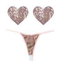 Bubbly Feels  Sequin Pantie/Heart Pastie Set OS