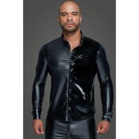 Powerwetlook Pvc Long Sleeved Shirt W Button Placket M