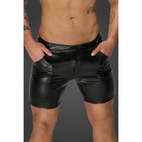 Snake Wetlook Mid Length Shorts With Back Pockets