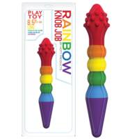 8.5" Rainbow Dildo Knob Job