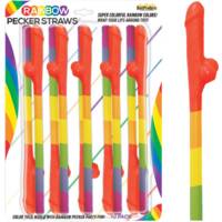 Rainbow Pecker Straws (10 Pack)