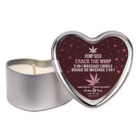 EB Hemp Seed 3 in 1 Massage Heart Candle - Crack The Whip Crack The Whip (Dew-Kissed Rose, Violet Petals, Warm Amber) - 113 g