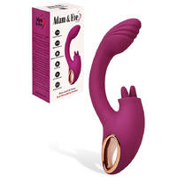 Adam & Eve ROSE GOLD CLIT TICKLER Red 22 cm USB Rechargeable Rabbit Vibrator