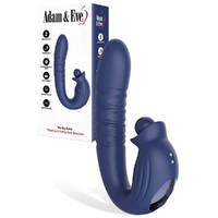 Adam & Eve THE BIG BALLER Navy Blue 18.8 cm USB Rechargeable Thrusting Rabbit Vibrator