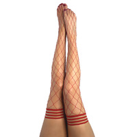 Kixies Claudia Large Diamond  Fishnet Thigh Highs  Size A