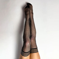 Kixies Angelica  Fishnet Rhinestone Thigh Highs  Size A