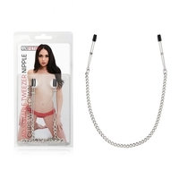 Lux Fetish Adjustable Tweezer Nipple Clips With Chain