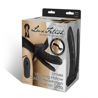 Lux Fetish Unisex Vibrating Hollow Double Penetration Strap On Dildo Lux Fetish Unisex Vibrating Hollow Double Penetration Strap On Dildo