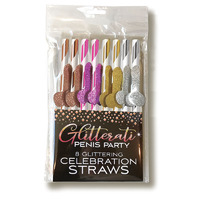 Glitter Penis Straws X8