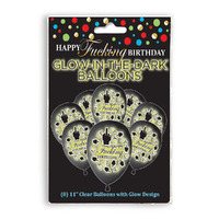 Happy Fucking Birthday Glow In The Dark Balloons Novelty Birthday Balloons 8 Pack
