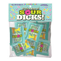 Suck a Bag of Sour Dicks! Bag of 25 Pecker Lollies - Bulk Bag of 25 Party Packs Suck a Bag of Sour Dicks! Bag of 25 Pecker Lollies - Bulk Bag of 25 Party Packs