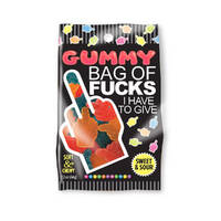 Gummy Bag Of Fucks I Have To Give Soft & Chewy Sour Gummy Lollies - 64 gram Bag