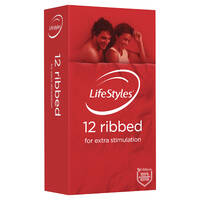 54Mm Ribbed Condoms X12