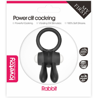 Power Clit Cockring Rabbit Blk