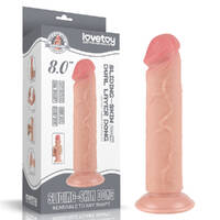 Sliding Skin Dual Layer Dong Flesh 20cm (8") Dong With Flexible Skin