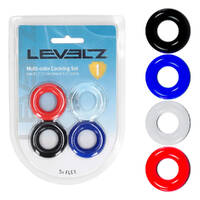 LEVELZ Multicolour Cock Ring Set - 4 Pack Coloured Cock Rings - 4 Pack