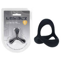 LEVELZ Tri O Ergo Silicone Cock Ring - Black Black Cock & Balls Rings