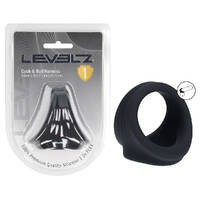 LEVELZ Silicone Cock & Ball Harness - Black Black Cock & Ball Ring