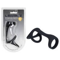 LEVELZ Tri O Silicone Shaft Cock & Ball Ring Black Cock & Balls Ring