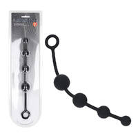 LEVELZ Curved Silicone Anal Beads - Black Black 29.5 cm Anal Beads
