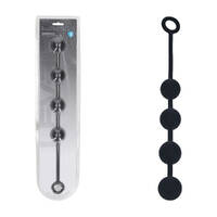 LEVELZ Round Silicone Anal Balls - L - 40mm Black 40.5 cm Large Anal Beads