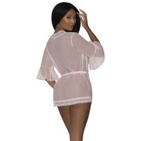 Robe With Lace Trim L