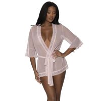 Robe With Lace Trim M