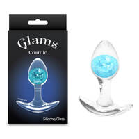 Glams Cosmic - Small - Blue Clear/Blue 8.1 cm Small Butt Plug